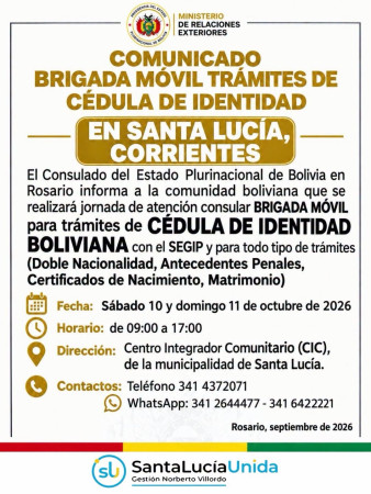 Brigada móvil de atención consular en Santa Lucía